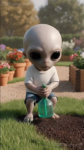 Baby Alien tries a mysterious spray bottle!
