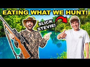 EATING what i HUNT in My NEIGHBORS Backyard!!! (Catch Clean Cook) - SLICK STEVIE