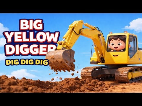 Big Yellow Digger Song | Toddler Construction Song | Digger Song