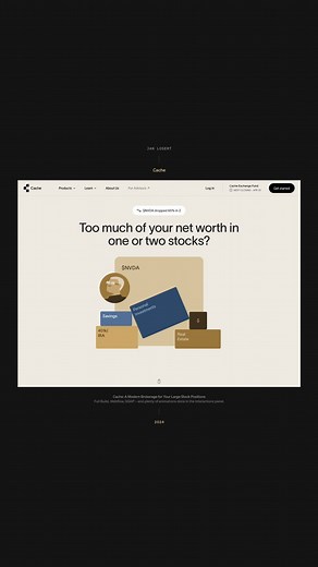 Jan Losert - Webflow / Designer on Instagram: "Usecache.com or just simply Cache - 2023 – 2024. Another of my favorites, financial product with amazing visuals. Homepage fun done by @tomasmrazek92 with GSAP, as always. Especially the falling stock piles. Much better if you actually check it in the browser as well. The amount of time I spend on this build just working in the interactions panel to create all the little animated pieces is crazy. But super fun. Will share two more videos from this @