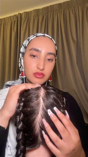 Scratching the part between your braids 💆🏽‍♀️ #asmr #relaxing #scalpscratching #shorts