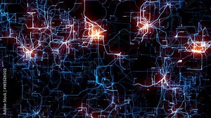 3D digital neural network transforms into biological neurons, forming synapse neuron cells with electric impulses. Shows AI and decentralized network growth and deep learning algorithm improvement Stock Video