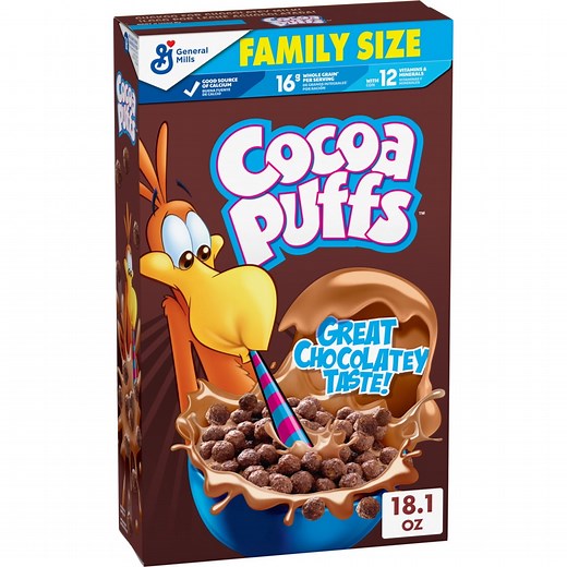 Cocoa Puffs, Chocolate Breakfast Cereal with Whole Grains, Family Size, 18.1 oz