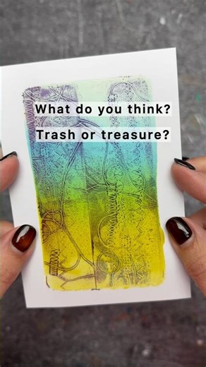 ♻️ Gelli Arts® Trash or Treasure? – Sewing on Paper! By: ‪@birgitkoopsen‬ #recycledart #shortsfeed