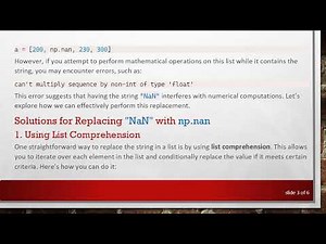 How to Replace a String in a Python List with np.nan
