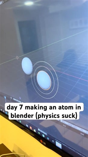 day 7 making an atom in blender #blender #simulator #chemistry
