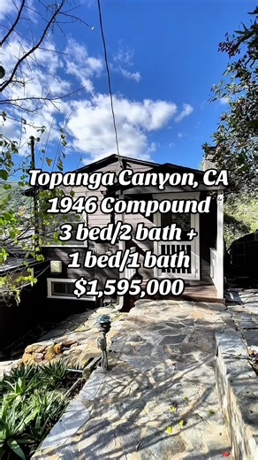 1942 Topanga Canyon Compound in the PO Tract with 1 bed/1 bath guest house and artist studio. Listed by Stace Valnes Listed for $1,595,000