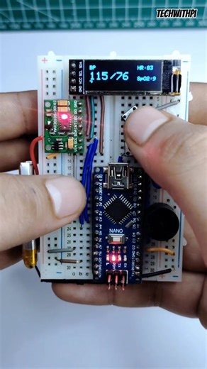TechWithPi on Instagram: "Arduino Nano Based Smart health Monitoring Device #ARDUINO #oled #diy #DIYProjects #pulseoximeter #healthdevice #arduinoprojects #bloodpressure #bpmonitor"