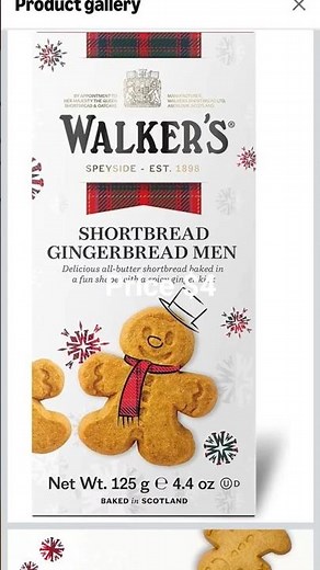 Walker’s Festive Shortbread Gingerbread Men - 4.4 oz Shortbread Cookie Box - Includes All-Butter Gi