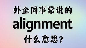 外企同事常说的英语"alignment"什么意思？【商务英语学习】