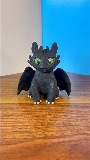 OMG I made Cute Toothless in clay! 🐉💚 #toothless #httyd