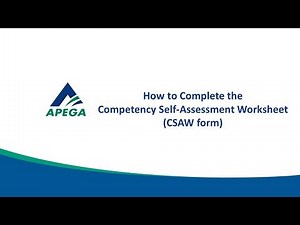 5. How to Complete the Competency Self-Assessment Worksheet (CSAW)