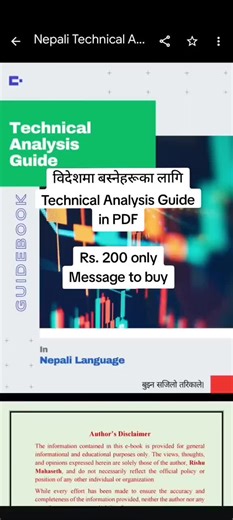 Message to buy! Nepali Technical analysis/Fundamental analysis book in PDF. 📈 Technical analysis: Rs. 200 Fundamental analysis: Rs. 200 Both: Rs. 300 only. Message to buy! #stockmarket #nepse #sharemarket #financenepal #technicalanalysis