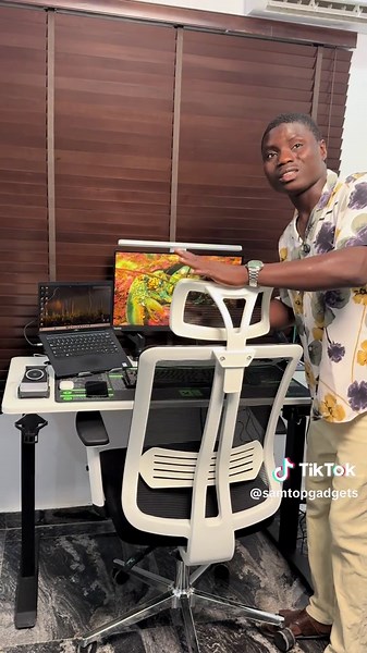 Perfect workspace for video editor and graphics designer because of the type of the monitor If you are on budget try consider this, perfect for Forex trader and crypto trader too Tech worker can also use this 1. Electric sit-stand table 1.2m -310k 2. ⁠Ergonomic chair -165k 3. ⁠Lenovo 24” monitor -150k 4. ⁠Monitor source light bar -50k 5. ⁠Table clock -25k 6. ⁠Microsoft shortcut mat -30k 7. ⁠RGB headphone stand -50k 8. ⁠Raiku wireless keyboard and mouse combo with RGB -55k 9. ⁠Desktop charger (10