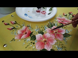 Fabric painting ideas/ Corner design painting on fabric.