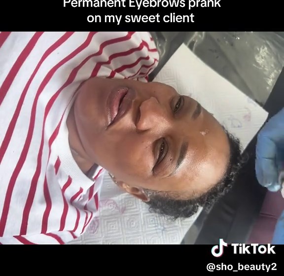 Permanent Eyebrows Prank on My Sweet Client