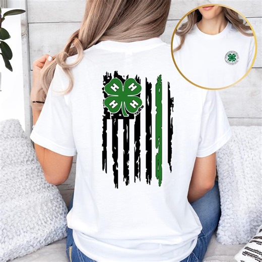 4-H Flag T-shirt: Patriotic Clover Tee - Etsy