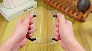 Dingion Judaica Hand Washing Cup with Dual Handles 5" Acrylic Clear Negel Vasser Washing Cup for Netilat Yadayim Jewish Ritual Kohanim(Clear, Black Handle)