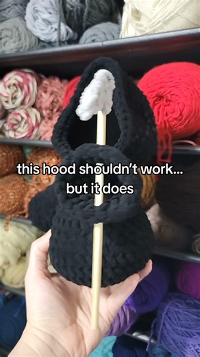 Crochet Grim Reaper With a Hood That Stands on Its Own