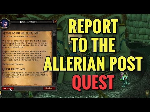 Report To The Allerian Post Quest (WoW TBC)