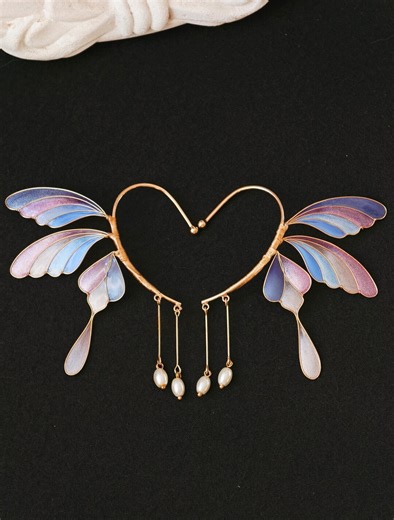 Butterfly Elf Ear Cuff, Pearl Fairy Ear Climber, Non Piercing Jewelry - Etsy