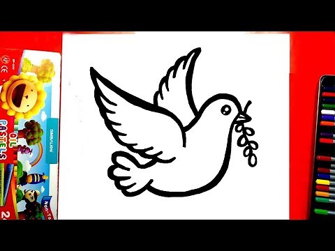 Vẽ con chim bồ câu đơn giản | Cách vẽ con chim bồ câu cute