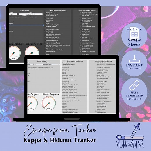 Ultimate Escape From Tarkov Kappa & Hideout Tracker (0.16.1 Version Feb 2025) Google Sheets Spreadsheet - Etsy