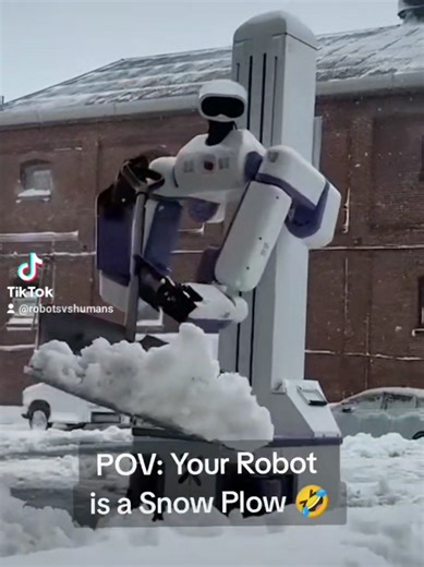 POV: Your Living in 2050 - the Robot Snow Plow is Working 😂🤖💀 . . . #robotics #humanoid #ai #futuretech #automation