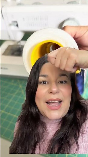 A trick for using large cones of thread in domestic sewing machines! #sewing #seamstress #neydagi...