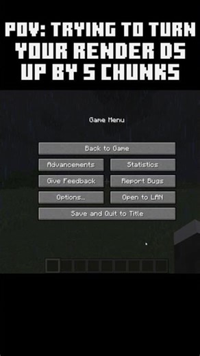 POV: Changing Your Render Distance by 1 Chunk...