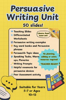 Persuasive Writing Unit | Opinion Essays & Argument Activities | Grades 6–9