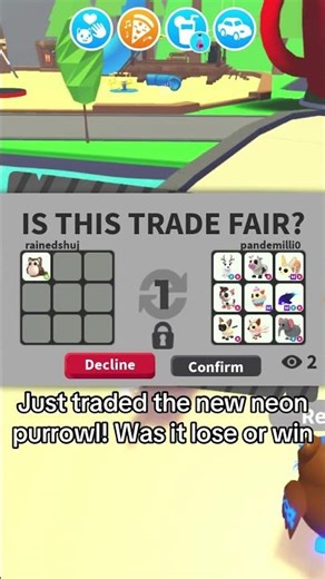 Crazy neon purrowl trade #roblox #trademe #adoptme #dreampets #adoptmeroblox #adoptmetrades