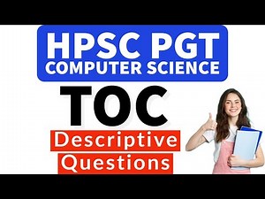 TOC (Descriptive Questions) | HPSC PGT Computer Science study material | HPSC 2023 preparation