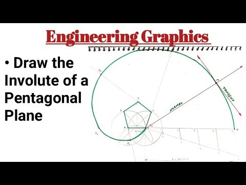 Draw the Involute of Pentagonal Plane ll Engineering Graphics ll B.Tech. All Branches