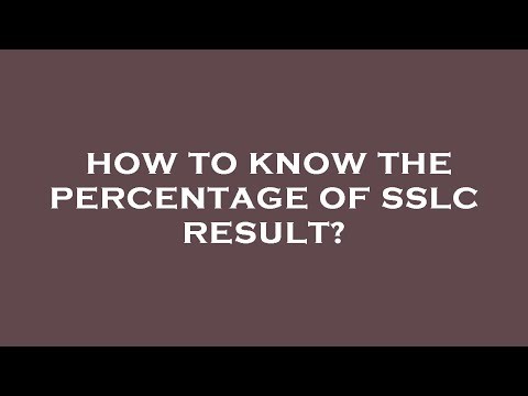How to know the percentage of sslc result?
