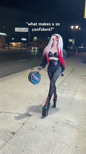drag queen walks the streets in 10 inch heels *DANGEROUS*