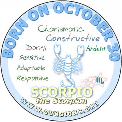 October 30 Zodiac Horoscope Birthday Personality