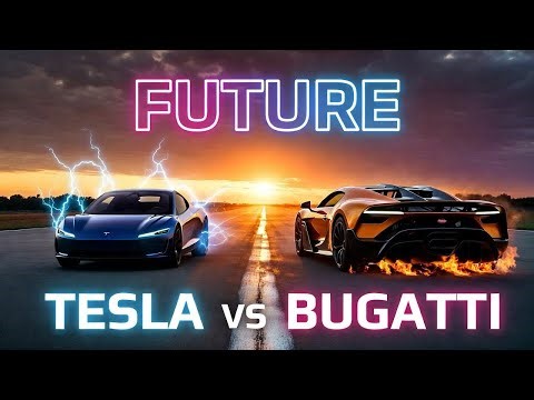 Tesla Roadster vs Bugatti – Future vs $5M Beast 😳.Who Wins This War?