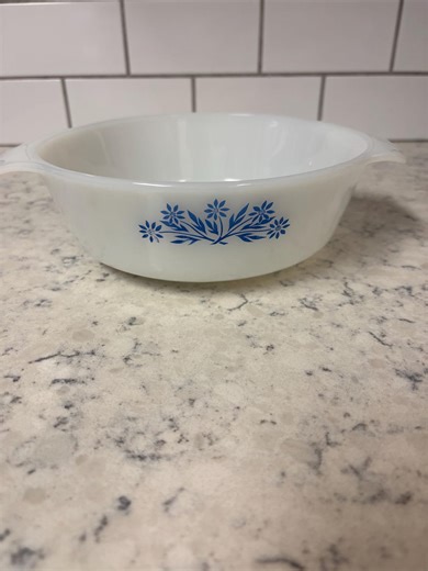 Vintage Anchor Hocking Fire King Milk Glass Casserole Dish With Cornflower Pattern. - Etsy
