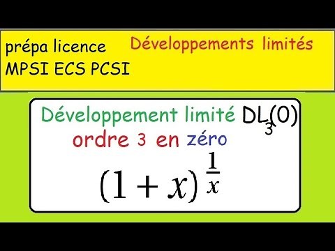 Prépa Développements limités exp et ln DL3(0) de (1+x)^(1/x)