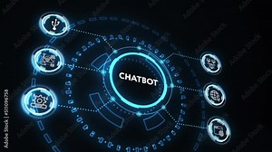 Chatbot Customer service automation NLP natural language processing business technology concept Stock Video