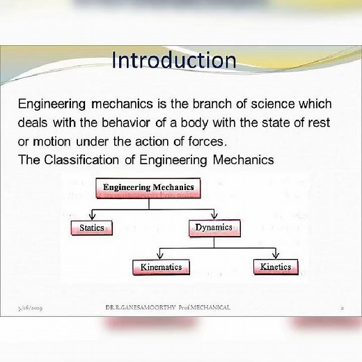 Engineering Mechanics introduction- statics, dynamics
