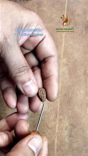 Terracotta leaf charms #shorts #handmade #clay #jewellery #diy