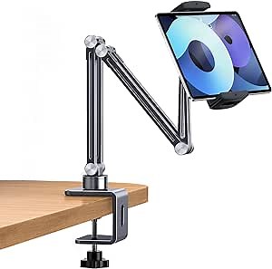 OATSBASF Phone and Tablet Holder Bed Gooseneck Mount, Aluminum Long Arm Foldable Lazy Stand, Universal 360 Degree Rotatable for iPhone, iPad, Tablet