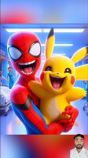 When💥 Spider-Man😱 Meets Pikachu in the Hospital! Unbelievable Moment Caught on Camera #avengers