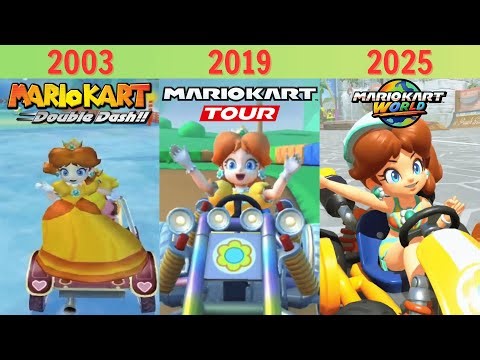 Evolution of Daisy in Mario Kart Games (2003–2025)
