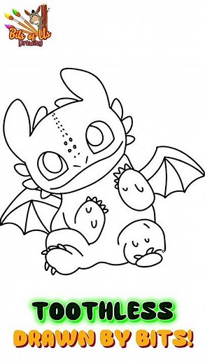 How to Draw Toothless –Easy and Fun for Kids! #BitsofUsDrawing #toothlessdragon #howtodrawtoothless