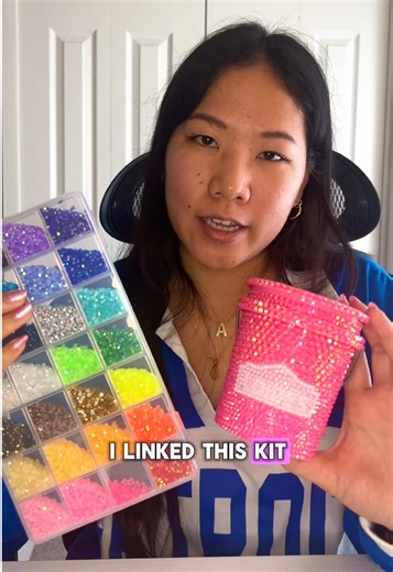 trying the viral bedazzle kit✨ #bling #bedazzle #viral #rhinestones #hobby