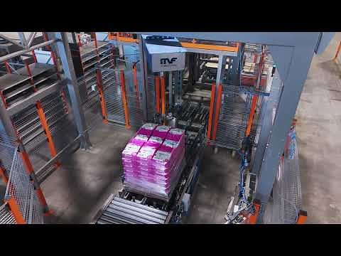 Two-line packaging system for cat litter in block bottom bags