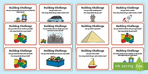 Wooden Block Continuous Provision Challenge Cards